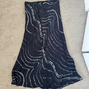 Zara Blue tie dye satin midi skirt